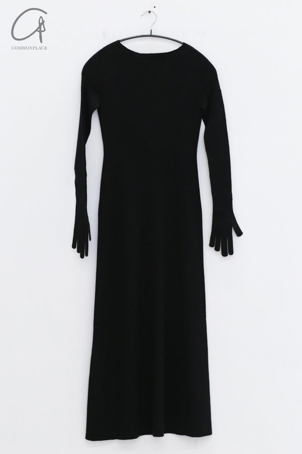 SWAYING 24 Autumn and Winter Seamless Long Sleeve Mitten Dress SW-SW24AW2L15-HEI Black